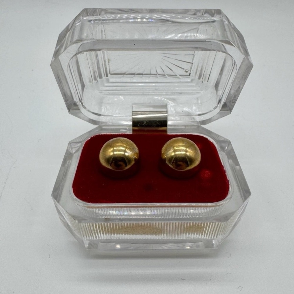 Set of two vintage brass meditation balls